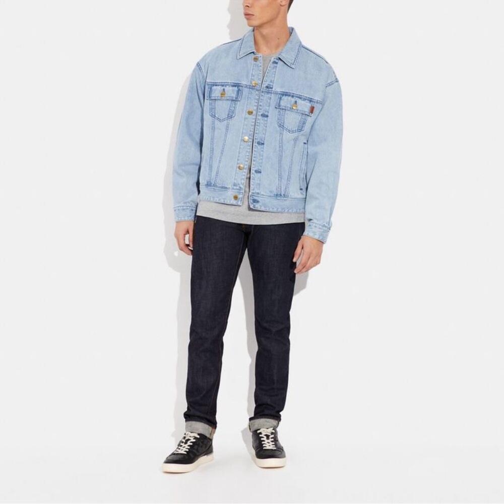 Coach Novelty Denim Jacket Light Wash Size XXL